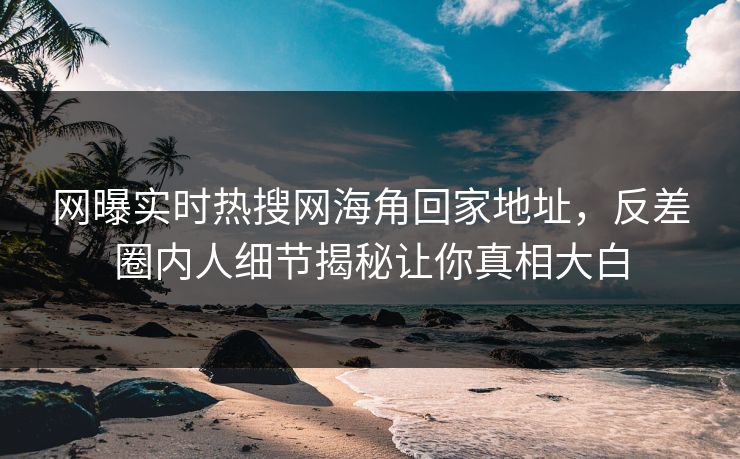 网曝实时热搜网海角回家地址，反差圈内人细节揭秘让你真相大白